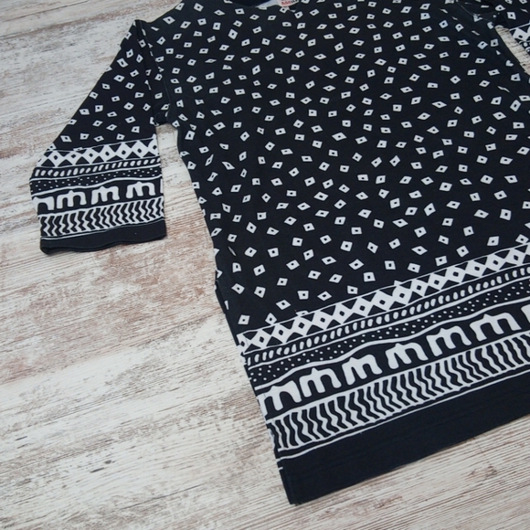 Vintage Boho Patterned Tunic Blouse Top - Picture 2 of 10